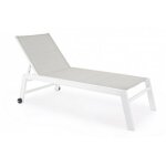 Bizzotto - bain de soleil 65x200x102 cm en aluminium blanc - louna