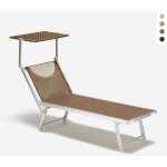 Transat de plage bain de soleil en aluminium santorini limited edition - moka - marron santorini