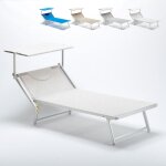 Transat de plage professionnel en aluminium grande italia xl - blanc