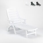 Transat pliant en plastique pour la piscine et la plage premiere grand soleil - blanc