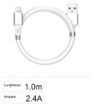 Transfert usb cable ricarica de lumi�re 2. 4a 1mt iphone ipad f - ip028