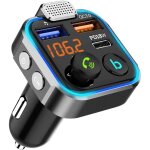 Transmetteur bluetooth 5. 3 fm robuste pour voiture, [pd 18w + qc 3. 0] [microphone plus fort et son ...