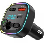 Transmetteur fm bluetooth 5. 3, transmetteur adaptateur bluetooth pour voiture, kit mp3 sans fil charge ...