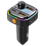 Transmetteur fm bluetooth 5. 4, adaptateur de voiture 45 w (pd 30 w et 15 w) [interrupteur d'clairage] ...