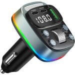 Transmetteur fm bluetooth, adaptateur radio de voiture, chargeur allume - cigare avec pd 35 w et port ...