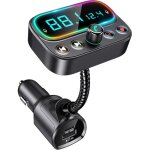 Transmetteur fm bluetooth avec dual mic, [une cl pour teindre la fm] kit main libre voiture sans fil ...