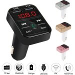 Transmetteur fm bluetooth pour voiture adaptateur radio sans fil chargeur usb lecteur mp3 - noir