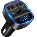 Transmetteur fm bluetooth voiture, appels mains libres, 2 ports usb 5v / 2. 4a, prise en charge carte ...