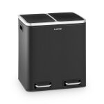 Klarstein - trash gordon poubelle  pdale 30 l / 2x15 l silencieuse pp inox noir
