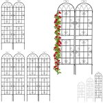 Treillis de jardin en lot de 8, métal, à planter, tuteur pour plantes grimpantes, hxlxp : 220 x 52 x ... Treillis de jardin en lot de 8, métal, à planter, tuteur pour plantes grimpantes, hxlxp : 220 x 52 x ...