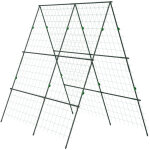 Treillis de jardin r�glable 180x100x180 cm - structure acier vert, support pour plantes grimpantes avec ...