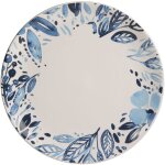 Trend - assiette plate jardin bleu 27 cm (lot de 6)