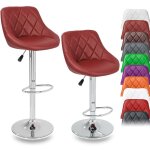 Tresko ? lot de 2 tabourets de bar hauteur r�glable 60 - 80 cm ? rotation 360� ? pied en acier chrom� ...