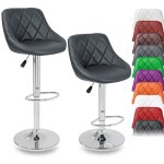 Tresko - lot de 2 tabourets de bar gris, hauteur rglable et rotation  360 (60 - 80cm)