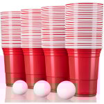 Tresko gobelets de fte rouges 100 pices avec 6 boules gobelets  boire gobelets jetables gobelets en ...