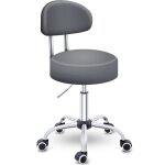Tresko tabouret roulant gris avec dossier tabouret de travail tabouret pivotant tabouret cosm�tique tabouret ...
