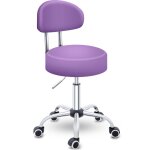 Tresko tabouret roulant violet avec dossier tabouret de travail tabouret pivotant tabouret cosmtique ...