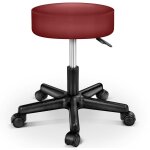 Tresko tabouret de travail bordeaux tabouret � roulettes si�ge pivotant par 360� rembourrage de 10 cm ...