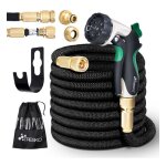Tresko tuyau d'arrosage flexible et extensible pour jardin extensible de 7, 5m avec 3 embouts en latex ...