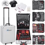 Tresko valise multi outils 949 pi�ces argente boite � outils coffre en acier chrom� vanadium et trolley ...