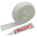 Tresse de verre plate + colle réfractaire - 3 mètres 20 mm Tresse de verre plate + colle réfractaire - 3 mètres 20 mm