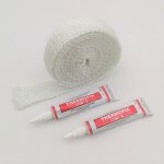 Tresse de verre plate + colle rfractaire - 5 mtres 20 mm