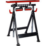 Tr�teau d'atelier 4 fonctions support � rouleaux support � billes support v pliant r�glable hauteur