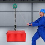 Treuil manuel  chane 2t, chane entirement galvanise, sans huile, capacit de charge de 2000 kg, ...