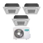 Hisense - trial split cassette air conditioner 9 + 9 + 9 avec 3amw62u4rfa r - 32 wi - fi en option 9000 ...