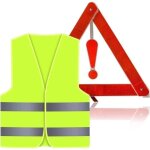 Triangles de signalisation pour auto + gilet jaune voiture, triangle voiture, gilet jaune velo, kit securite ...