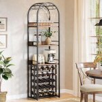 Tribesigns tagre  vin en mtal avec support en verre et rangement pour cave, bar et espace de rangement, ...