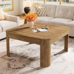 Tribesigns table basse carr�e pour salon, 100 x 100 x 50 cm, table de salon bois, table d'appoint ferme ...