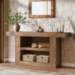 Tribesigns table console 160 cm, d'appoint et de couloir, table basse �troite avec 3 �tages en bois derri�re ...