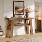 Tribesigns table console en bois massif, 120 x 30 x 80 cm, console �troite de style champ�tre avec 2 ...