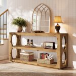 Tribesigns table console en bois massif, extra longue, 160 cm, � 2 niveaux, �troite, pour l'entr�e, le ...