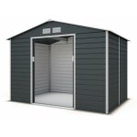 Trigano - abri de jardin m�tal anthracite 4, 83 m� + kit d'ancrage