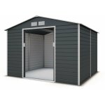 Trigano - abri de jardin mtal anthracite 6, 5 m + kit d'ancrage