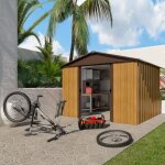 Yardmaster - abri de jardin m�tal 5, 97m� - marron aspect bois 106wgy