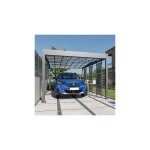 Trigano - carport simple 16, 59m + 3 claustras en mtal anthracite - libeccio