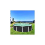 M&s - piscine hors sol acier ronde  3, 65 x 1, 32 m anthracite osmose