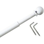 Tringle boule extensible 8 mm 60 - 100 cm coloris - blanc