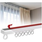 Tringle � rideaux de 2, 5 m avec 25 roulettes, sans per�age, adapt�e au salon, � la salle de bain et ...