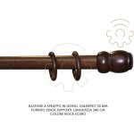 Tringle a rideau en bois de noyer fonca 35 mm longueur 240 cm sans supports Tringle a rideau en bois de noyer fonca 35 mm longueur 240 cm sans supports