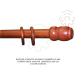 Tringle a rideau coulissante en bois de cerisier 35 mm longueur 300 cm sans supports