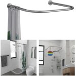 Tringle � rideau de douche en l 108 - 138 cm, tringle � rideau de douche d'angle, support de rideau de ...