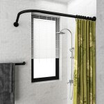 Tringle � rideau de douche en l, tringle � rideau de douche d'angle r�glable en l, pour baignoires, 68 ...