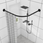 Tringle � rideau de douche en l, tringle � rideau de douche d'angle r�glable en l, pour baignoires, 68 ...