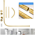 Tringle � rideau de douche perfor�e en acier inoxydable, t�lescopique en forme de l pour magasins de ...