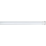 Tringle rideau de douche tlescopique blanc, barre de douche extensible, fixation sans perage par torsion, ...