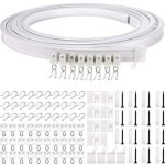 Tringle � rideaux, rail de rideau de plafond flexible pour baie vitr�e, environ 5 m, pliable courbe support ...